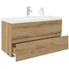 Image de vidaXL Meuble lavabo avec bassin et robinet intégrés chêne artisanal3328936