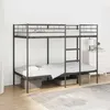 Image de VidaXL Lit superposÃ© sans matelas noir 100x190 cm acier