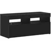 Image de Meuble TV vidaXL avec lumiÃ¨res LED, ChÃªne Noir, 90x35x40 cm, en bois d'ingÃ©nierie