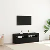 Image de vidaXL Meubles TV avec lumiÃ¨res LED 2 pcs ChÃªne noir 60x35x40 cm Bois d'ingÃ©nierie
