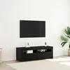 Image de Meuble TV vidaXL avec LED ChÃªne Noir 120x35x40 cm Bois d'ingÃ©nierie