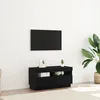 Image de Meuble TV vidaXL avec des lumiÃ¨res LED chÃªne noir 80x35x40 cm en bois d'ingÃ©nierie