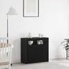 Image de Buffet vidaXL avec lumiÃ¨res LED, ChÃªne noir, 80x35x75 cm, Bois d'ingÃ©nierie