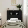 Image de vidaXL Cabinet de TÃªte de Lit ChÃªne noir 100 x 19 x 104.5 cm