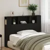 Image de TÃªte de lit noire en chÃªne - 140x19x104.5 cm - FabriquÃ© en bois d'ingÃ©nierie 862758