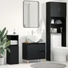 Image de vidaXL Meuble Lavabo Noir ChÃªne 65x33x60 cm Bois d'ingÃ©nierie