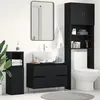 Image de vidaXL Meuble Sous Évier De Salle De Bain Vidaxl Chêne Noir 80x33x60 Cm Bois D'ingénierie