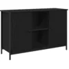 Image de vidaXL cabinet TV ChÃªne noir 101x35x65 cm Bois d'ingÃ©nierie et acier