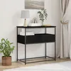 Image de Table Console vidaXL Noir ChÃªne 75x40x75 cm Bois manufacturÃ© et Acier