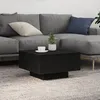 Image de Table basse vidaXL avec lumiÃ¨res LED ChÃªne noir 55x55x31 cm