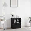 Image de Buffet vidaXL avec lumiÃ¨res LED Noir ChÃªne 60,5x37x67 cm