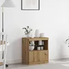 Image de Buffet Vidaxl Avec LumiÃ¨res Led ChÃªne Artisan 60x37x67 Cm