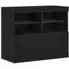 Image de vidaXL Buffet avec lumiÃ¨res LED ChÃªne noir 81x37x67 cm