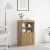 Image de Buffet Vidaxl Avec LumiÃ¨res Led ChÃªne Artisan 60x37x100 Cm