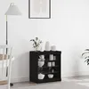 Image de Buffet vidaXL avec lumiÃ¨res LED ChÃªne noir 60,5x37x67 cm
