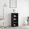 Image de vidaXL Buffet avec lumiÃ¨res LED ChÃªne noir 41x37x100 cm