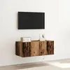 Image de Meuble Tv Vidaxl Avec LumiÃ¨res Led En Vieux Bois 80x35x31 Cm