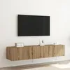 Image de Rangements TV vidaXL avec lumiÃ¨res LED 2 pcs ChÃªne Artisan 80x35x31 cm