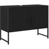 Image de vidaXL Meuble sous lavabo salle de bain ChÃªne Noir 80x33x60 cm Bois d'ingÃ©nierie