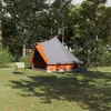 Image de vidaXL Vidaxl Tente Familiale Tipi Grise Et Orange Pour 8 Personnes Imperméable