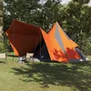 Image de Vidaxl Tente Tipi Avec Toit Gris Et Orange 510 X 690 X 330 Cm Taffetas