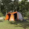 Image de Vidaxl Tente DÃ´me Avec Toit Avec Stockage Avec Ãvent Gris Et Orange 384 X 254 X 170 Cm