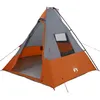 Image de Vidaxl Tente Gris Et Orange Et Noir 383 X 338 X 217 Cm Polyester
