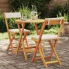 Image de vidaXL Ensemble Bistro Pliable 3 PiÃ¨ces avec Coussins en Bois d'Acacia Solide