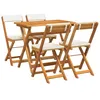 Image de Vidaxl Ensemble Bistro Pliable 5 PiÃ¨ces Avec Coussins En Bois Massif D'acacia