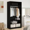 Image de vidaXL Armoire Vidaxl En Chêne Noir 100x50x200 Cm En Bois D'ingénierie