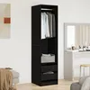 Image de vidaXL Armoire Vidaxl En Chêne Noir 50x50x200 Cm En Bois D'ingénierie