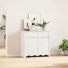 Image de Buffet vidaXL """"DRAMMEN"""" Blanc 79x43x75,5 cm Bois Massif Pin