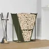 Image de vidaXL Portant de bois chauffage vert olive 69,5x35x81 cm864180