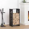 Image de vidaXL Portant de bois chauffage noir 40x30x80 cm864219