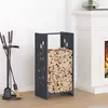 Image de vidaXL Portant de bois chauffage anthracite 40x30x80 cm864221
