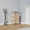 Image de vidaXL Portant de bois chauffage blanc 34x25x70 cm864320