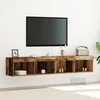 Image de Meubles Tv Vidaxl Avec LumiÃ¨res Led 2 Pcs Bois Ancien 80x30x30 Cm