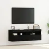 Image de Buffets TV vidaXL avec lumiÃ¨res LED 2 pcs ChÃªne Noir 60x30x40 cm