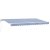 Image de vidaXL Vidaxl Auvent Rétractable Bleu Et Blanc 3.5 X 2 M Tissu Et Métal
