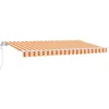 Image de vidaXL Vidaxl Auvent Rétractable Multicolore Et Jaune Et Orange Et Blanc