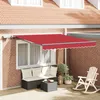 Image de Auvent RÃ©tractable Manuel Vidaxl Avec Led Rouge 300x250 Cm, Tissu De Remplacement Vidaxl 3x2,5 M Rouge