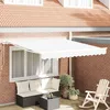 Image de Vidaxl Auvent RÃ©tractable Manuel Blanc 350x250 Cm, Tissu De Remplacement Pour Auvent Vidaxl Pour Cadre 3,5x2,5 M Blanc