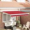 Image de vidaXL Vidaxl Auvent Rétractable Automatique Rouge 350x250 Cm, Tissu De Remplacement Pour Auvent Vidaxl Pour Cadre 3,5x2,5 M Rouge