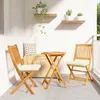 Image de vidaXL Chaises De Jardin Pliantes Vidaxl Avec Coussin Blanc 2pcs En Bois D'acacia Solide