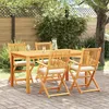 Image de vidaXL Chaises De Jardin Pliantes Vidaxl Avec Coussin Blanc 4 Pièces En Bois D'acacia Solide