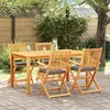 Image de vidaXL Chaises De Jardin Pliantes Vidaxl Avec Coussin Gris 4pcs En Bois D'acacia Massif