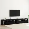 Image de vidaXL Vidaxl Meubles Tv 2 Pcs Avec Lumières Led En Bois D'ingénierie Chêne Noir, Vidaxl Meuble Tv Avec Led Chêne Noir 120x35x40 Cm En Bois D'ingénierie