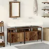 Image de vidaXL Vidaxl Meuble Sous Lavabo Avec Lavabo Intégré En Bois Vieilli