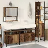 Image de Vidaxl Armoire Sous Ãvier De Salle De Bain Avec Lavabo IntÃ©grÃ© - Fini Bois Ancien