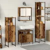 Image de Vidaxl Coffret De Mobilier De Salle De Bain 4 PiÃ¨ces Bois UsÃ© Bois TranchÃ©